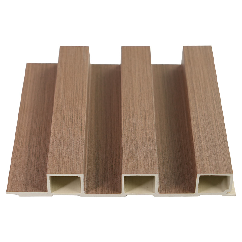 Panel de pared compuesto de PVC y madera 3D, ancho 195mm de espesor 28mm de fibra de bambú, ranura decorativa de madera para Interior de edificio