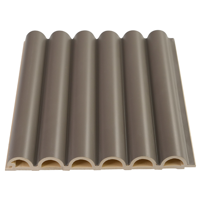 Panel ondulado de PVC WPC de grano de madera ranurado de 158 mm de ancho y 15 mm de espesor